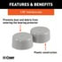 23178 by CURT MANUFACTURING - 1.78in. Bearing Protector Dust Covers (2-Pack)