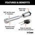 23516 by CURT MANUFACTURING - 5/8in. Hitch Lock (2in. Receiver; Barbell; Stainless)