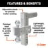 45366 by CURT MANUFACTURING - AlumaLite Adjustable Aluminum Hitch with Dual Ball; 9-1/2in. Drop