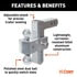 45365 by CURT MANUFACTURING - AlumaLite Adjustable Aluminum Hitch with Dual Ball; 7-1/2in. Drop