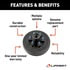 141286 by CURT MANUFACTURING - 10in. RV Brake Drum Hub Assembly for 4;400-lb. Axle-6 on 5.5in.; 1/2in. Stud