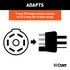 CURT Manufacturing 57724 Trailer Wiring Adapter Connector Adapter with Backup Alarm (7-Way RV Blade Vehicle to 4-Way Flat