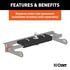 60611 by CURT MANUFACTURING - Double Lock EZr Gooseneck Hitch; 2-5/16in. Ball; 30K (Brackets Required)