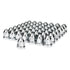 10049CB by UNITED PACIFIC - Wheel Lug Nut Cover Set - 33mm x 2 3/4", Chrome, Plastic, Bullet, Push-On Style