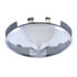 10169 by UNITED PACIFIC - Axle Hub Cap - Front, 6 Uneven Notched, Chrome, Pointed, 1" Lip