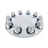 10253 by UNITED PACIFIC - Axle Hub Cover - Axle Cover, Front, Chrome, Moon, with 33mm Nut Cover, Thread-On