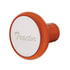 22966 by UNITED PACIFIC - Air Brake Valve Control Knob - "Tractor", Deluxe, Aluminum, Screw-On, with Stainless Plaque, Cadmium Orange