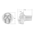 23926 by UNITED PACIFIC - Air Brake Valve Control Knob - Zinc Alloy, Skull Design, Screw-On, Pearl White