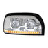 31204 by UNITED PACIFIC - Headlight Assembly - Passenger Side (RH), Chrome, with LED Turn Signal and Light Bar
