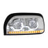 31203 by UNITED PACIFIC - Headlight Assembly - Driver Side (LH), Chrome, with LED Turn Signal and Light Bar