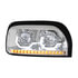 31204 by UNITED PACIFIC - Headlight Assembly - Passenger Side (RH), Chrome, with LED Turn Signal and Light Bar