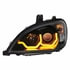 31224 by UNITED PACIFIC - Headlight Assembly - Driver Side (LH), Black, Projection, with Dual Function Light Bar