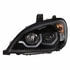 31224 by UNITED PACIFIC - Headlight Assembly - Driver Side (LH), Black, Projection, with Dual Function Light Bar