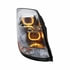 31231 by UNITED PACIFIC - Chrome Projection Headlight with Amber LED Light Bar for 2003-2017 Volvo VN/VNL - Passenger Side