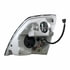 31313 by UNITED PACIFIC - Headlight Assembly - RH, Black Housing, High/Low Beam, HB3/H11/3157 Bulb, with Signal Light, Aerodynamic Lens Design