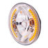 31378 by UNITED PACIFIC - 7" Round Crystal Halogen Headlight with 34 Amber LED Position Light