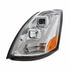 31445 by UNITED PACIFIC - Chrome Projection Headlight with LED Position Light Bar for 2003-2017 Volvo VN/VNL - Driver Side