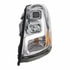 31445 by UNITED PACIFIC - Chrome Projection Headlight with LED Position Light Bar for 2003-2017 Volvo VN/VNL - Driver Side