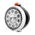 31564 by UNITED PACIFIC - Guide Headlight - 1 High Power, LED, 682-C Style, RH/LH, 7", Round, Powdercoated Black Housing, with 5 LED Dual Mode Signal Light, with Amber Lens