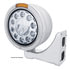 31568 by UNITED PACIFIC - Headlight - 1 High Power, LED, Half-Moon, RH/LH, 7 in. Round, Polished Housing, with Bullet Style Bezel, with Dual Function 4 Amber LED Signal Light with Amber Lens