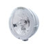 31744 by UNITED PACIFIC - Headlight - RH/LH, 7", Round, Polished Housing, Crystal H4 Bulb, with Bullet Style Bezel, with 4 Amber LED Signal Light with Clear Lens