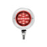 31814 by UNITED PACIFIC - Marker Light - Double Face, LED, Assembly, with Bezel, 13 LED, Red Lens/Red LED, Stainless Steel, Round Design