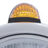 32044 by UNITED PACIFIC - Guide Headlight - 682-C Style, RH/LH, 7", Round, Powdercoated Black Housing, H4 Bulb, with 10 Amber LED Accent Light and Top Mount, Dual-Function 6 LED Light, Amber Lens