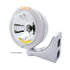 32094 by UNITED PACIFIC - Headlight - RH/LH, 7", Round, Polished Housing, H4 Bulb, with Bullet Style Bezel, with 10 Amber LED Accent Light and 4 LED Turn Signal Light with Clear Lens