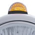 32410 by UNITED PACIFIC - Guide Headlight - 682-C Style, RH/LH, 7", Round, Powdercoated Black Housing, 6014 Bulb, with Top Mount, 5 LED Dual Mode Signal Light, Amber Lens
