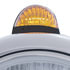 32430 by UNITED PACIFIC - Guide Headlight - 682-C Style, RH/LH, 7", Round, Powdercoated Black Housing, H4 Bulb, with 34 Bright Amber LED Position Light and Top Mount, 5 LED Dual Mode Signal Light, Amber Lens