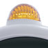32434 by UNITED PACIFIC - Guide Headlight - 682-C Style, RH/LH, 7", Round, Polished Housing, H4 Bulb, with 34 Bright White LED Position Light and Top Mount, 5 LED Dual Mode Signal Light, Amber Lens