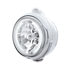 32439 by UNITED PACIFIC - Guide Headlight - 682-C Style, RH/LH, 7", Round, Chrome Housing, H4 Bulb, with 34 Bright White LED Position Light and Top Mount, 5 LED Dual Mode Signal Light, Clear Lens