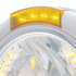 32456 by UNITED PACIFIC - Headlight - Half-Moon, RH/LH, 7", Round, Polished Housing, H4 Bulb, with 34 Bright Amber LED Position Light and 4 Amber LED Signal Light, Amber Lens