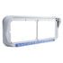 32574 by UNITED PACIFIC - Headlight Bezel - 14 LED, Rectangular, Dual, with Visor, Blue LED/Clear Lens