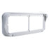 32574 by UNITED PACIFIC - Headlight Bezel - 14 LED, Rectangular, Dual, with Visor, Blue LED/Clear Lens