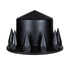 10337 by UNITED PACIFIC - Axle Hub Cover - Rear, Matte Black, Pointed, with 33mm Spike Thread-On Nut Cover