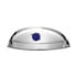 10444 by UNITED PACIFIC - Headlight Visor - 7", Chrome, with Blue Glass Dot