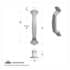 10960 by UNITED PACIFIC - Exterior Door Handle Trim - Grab Handle Kit, Chrome