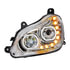 35741 by UNITED PACIFIC - 10 LED Chrome Headlight with Sequential Turn Signale for 2013-2021 Kenworth T680 - Driver Side