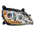 35746 by UNITED PACIFIC - Headlight Assembly - Passenger Side (RH), Chrome Housing, LED, with Sequential Signal Light