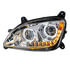 35745 by UNITED PACIFIC - Headlight Assembly - Driver Side (LH), Chrome Housing, LED, with Sequential Signal Light