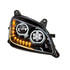 35748 by UNITED PACIFIC - Headlight Assembly - Passenger Side (RH), Black Housing, LED, with Sequential Signal Light