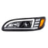 35767 by UNITED PACIFIC - Black Projection Headlight with LED Sequential Turn Signal and DRL for 2005-15 Peterbilt 386 - Driver Side