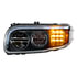 35796 by UNITED PACIFIC - LED Blackout Headlight with Turn/Position Light Bar for 2008-2023 Peterbilt 389 - Driver Side