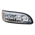 35842 by UNITED PACIFIC - Quad-LED Chrome Headlight with LED Sequential Turn Signal and DRL for 2005-15 Peterbilt 386 - Passenger Side