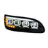 35844 by UNITED PACIFIC - Quad-LED Black Headlight with LED Sequential Turn Signal and DRL for 2005-15 Peterbilt 386 - Passenger Side