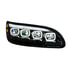 35844 by UNITED PACIFIC - Quad-LED Black Headlight with LED Sequential Turn Signal and DRL for 2005-15 Peterbilt 386 - Passenger Side