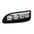 35843 by UNITED PACIFIC - Quad-LED Black Headlight with LED Sequential Turn Signal and DRL for 2005-15 Peterbilt 386 - Driver Side