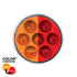 35940 by UNITED PACIFIC - Clearance Light - (7) Amber LED, Red Lens, 2", Round, Double Fury
