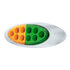 35956 by UNITED PACIFIC - Clearance Light - (10) Green LED, Clear Lens, Oval, Double Fury Light